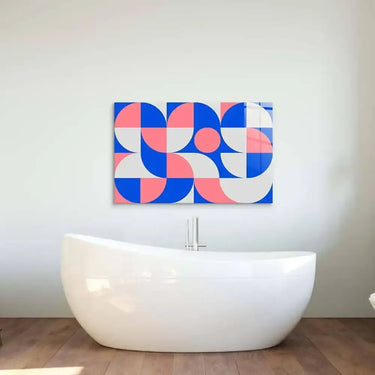Pastel Minimal Abstract Geometry Glass Wall Art - DIY - CreoGlass®