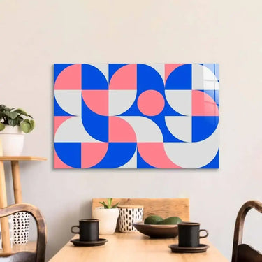 Pastel Minimal Abstract Geometry Glass Wall Art - DIY - CreoGlass®