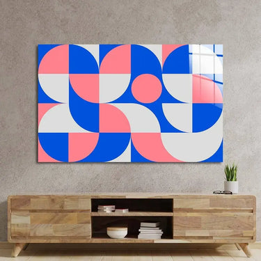 Pastel Minimal Abstract Geometry Glass Wall Art - DIY - CreoGlass®