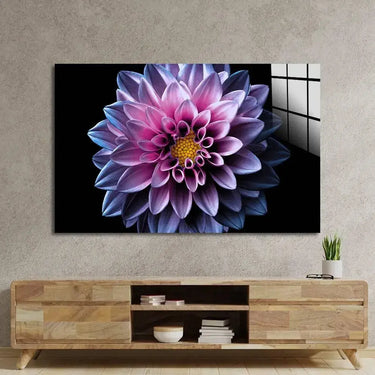 Purple Dahlia Glass Wall Art - Landscape Sizes - DIY - CreoGlass®