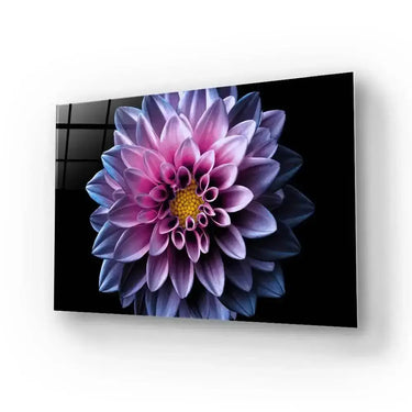 Purple Dahlia Glass Wall Art - Landscape Sizes - DIY - CreoGlass®