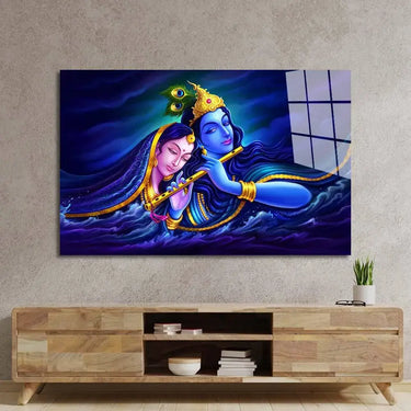 Radha Krishna Symbol Divine Love Glass Wall Art - DIY - CreoGlass®