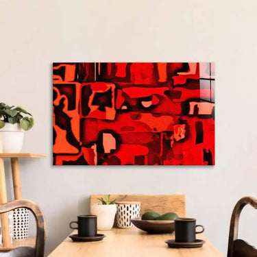 Red Abstraction Glass Wall Art - DIY - CreoGlass®