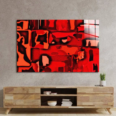 Red Abstraction Glass Wall Art - DIY - CreoGlass®