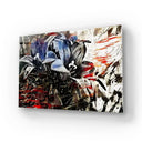 Red Black Abstract Flowers Bouquets Pollard Glass Wall Art - DIY - CreoGlass®