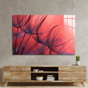 Red Dandelion Glass Wall Art - Landscape Sizes - DIY - CreoGlass®