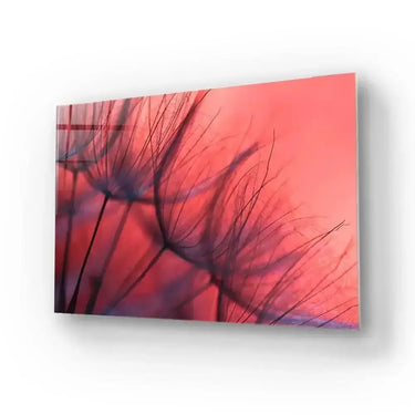 Red Dandelion Glass Wall Art - Landscape Sizes - DIY - CreoGlass®