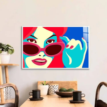 Retro Red Sunglasses Glass Wall Art - DIY - CreoGlass®