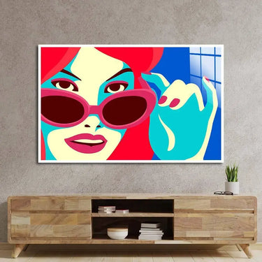 Retro Red Sunglasses Glass Wall Art - DIY - CreoGlass®