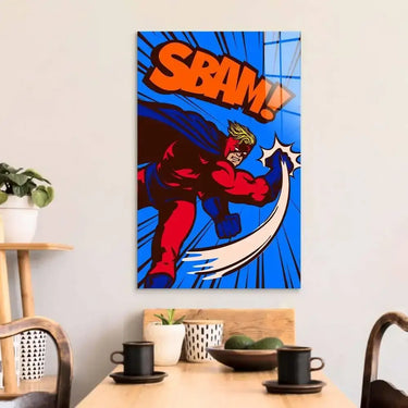 Retro Superhero Glass Wall Art - DIY - CreoGlass®