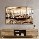 Sepia Venetian Boats Glass Wall Art - DIY - CreoGlass®