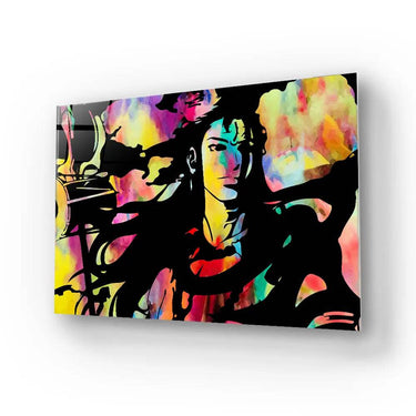 Shiva Ji Lord Shiva Black Sketch Glass Wall Art - DIY - CreoGlass®