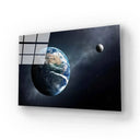 The Earth and Moon with the Milky Way Glass Wall Art - DIY - CreoGlass®
