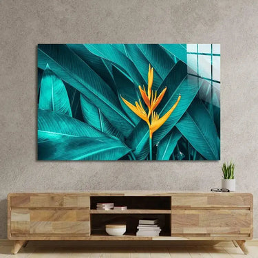 Tropical Leaves Colourful Flowers Glass Wall Art - DIY - CreoGlass®