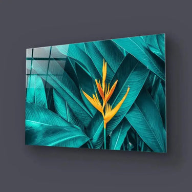 Tropical Leaves Colourful Flowers Glass Wall Art - DIY - CreoGlass®