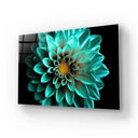Turquoise Dahlia Glass Wall Art - Landscape Sizes - DIY - CreoGlass®