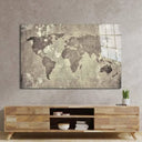 Vintage World Map Glass Wall Art - DIY - CreoGlass®