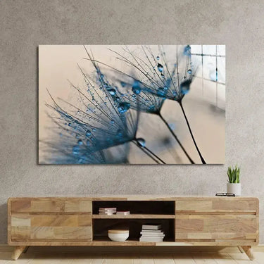 Water Droplets On Dandelion Glass Wall Art - DIY - CreoGlass®