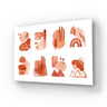 Abstract terracotta watercolor art print with organic shapes and modern design