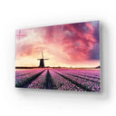 Windmill And Tulips Glass Wall Art - Landscape Sizes - DIY - CreoGlass®