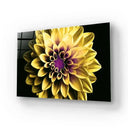Yellow and Purple Dahlia Glass Wall Art - Landscape Sizes - DIY - CreoGlass®