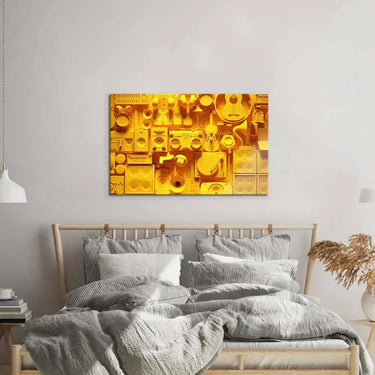 Yellow Musical Collage Glass Wall Art - DIY - CreoGlass®