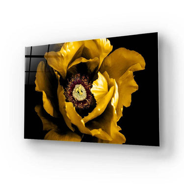 Yellow Peony Glass Wall Art – Landscape Sizes – DIY - CreoGlass®