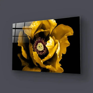 Yellow Peony Glass Wall Art – Landscape Sizes – DIY - CreoGlass®