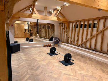 CreoGlass gym mirror wall at The Byre private training studio near Guildford
