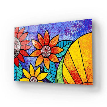 Colorful Flowers Glass Wall Art - DIY - CreoGlass®