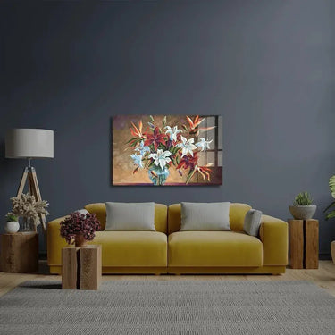 Colorful Lily Flowers Glass Wall Art - DIY - CreoGlass®