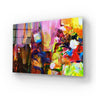 Vibrant abstract art print on canvas, bold colorful brushstrokes for modern wall decor