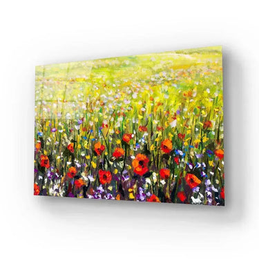 Flowers Red Poppies Glass Wall Art - DIY - CreoGlass®