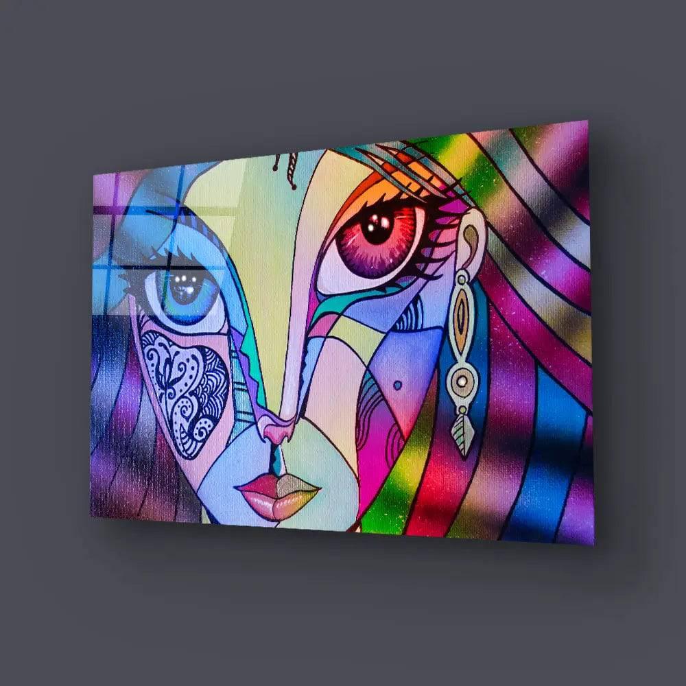 Girl Portrait Beauty Woman Glass Wall Art - DIY - CreoGlass®