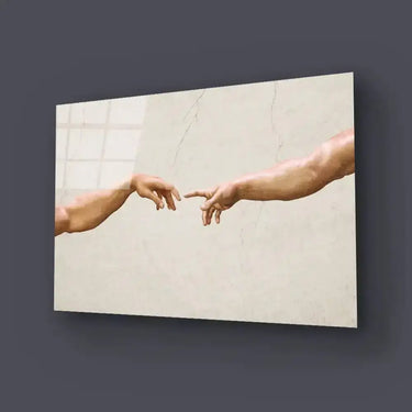 Hands Reaching Gesture Glass Wall Art - DIY - CreoGlass®
