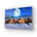 Horses Wheat Moon Glass Wall Art - DIY - CreoGlass®