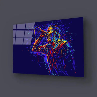 Man Singing Out Loud Pop Art Multicolored Glass Wall Art - DIY - CreoGlass®