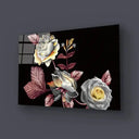 Manual Ornament Watercolor Flowers Roses Floral Texture Glass Wall Art - DIY - CreoGlass®