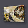 Abstract art print on canvas with bold brushstrokes and warm tones, modern wall decor