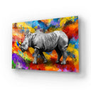 Rhinoceros Colorful Glass Wall Art - DIY - CreoGlass®