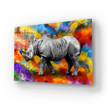 Rhinoceros Colorful Glass Wall Art - DIY - CreoGlass®