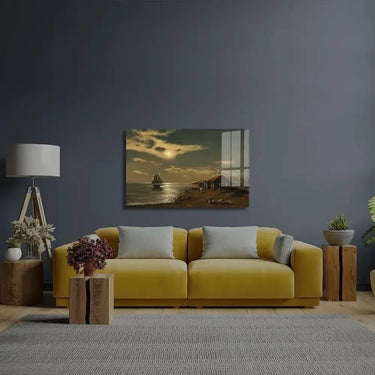 Sea Landscape Illustration Glass Wall Art - DIY - CreoGlass®