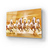 Sunrise White Seven Horse Running Glass Wall Art - DIY - CreoGlass®