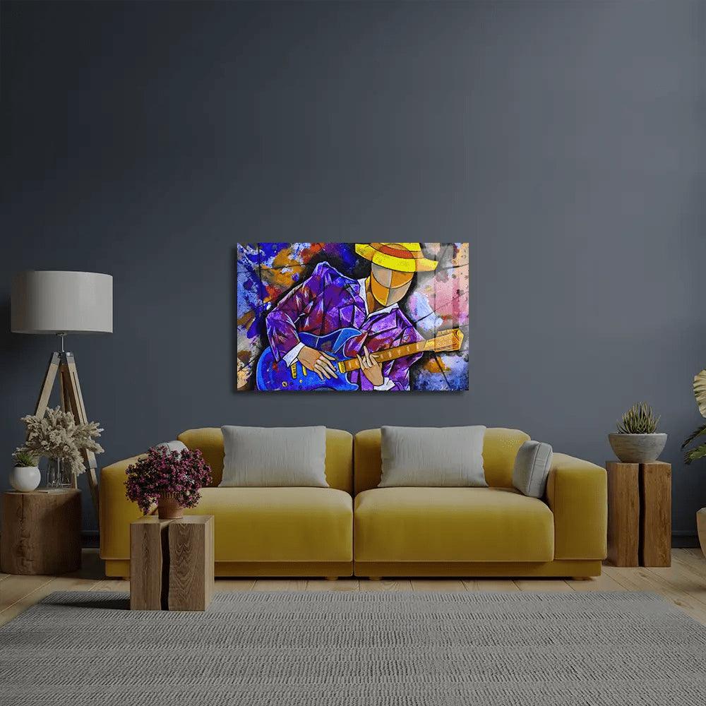 Surrealism Musician Design Glass Wall Art - DIY - CreoGlass®