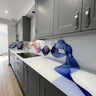 Rainbow Printed Wave 10mm Scratch Resistant Glass Worktop - CreoGlass®