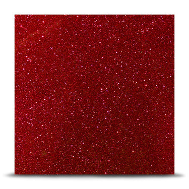 Sparkling red decorative glass panel with glitter finish for luxury interiors