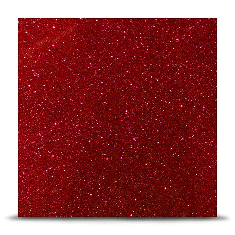 Sparkling red decorative glass panel with glitter finish for luxury interiors