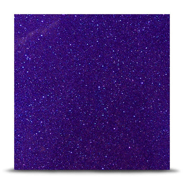 Deep purple decorative glass with sparkling star-like particles for luxury interiors