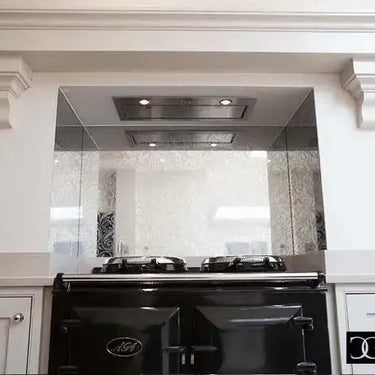 Floral Patterned Toughened Mirror - Silver - Bespoke - CreoGlass®