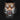 Fierce tiger head with open mouth and sharp teeth against black background